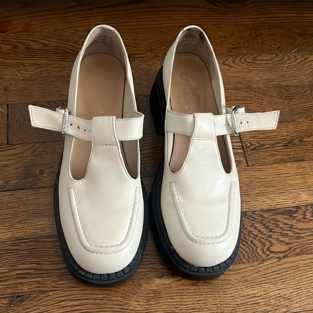 White Seychelles Platform Loafers